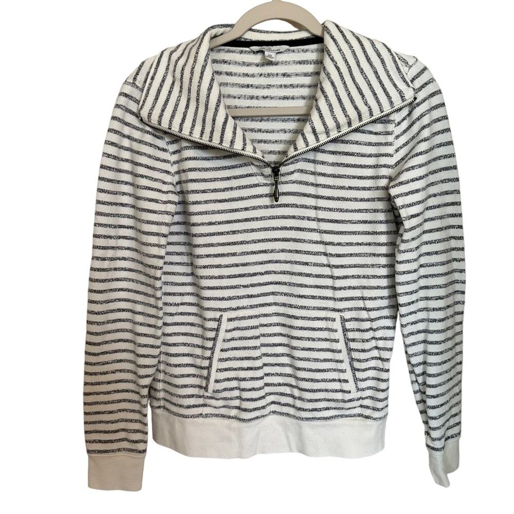 L.L Bean Signature | Size XS Knit Half Zip Pullover Stripes Preppy Long Sleeve